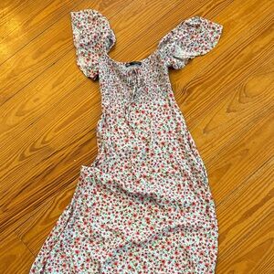 Zara Floral Red and White Dress